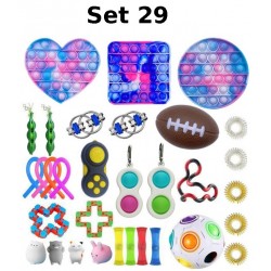 Set de jouets Anti-Stress, Fidget Toy, Pop Bubble, Pop it - Jouets Sensoriels &agrave; Presser en Silicone pour la Concentration