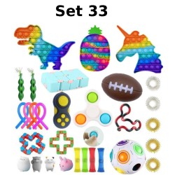 Juego de juguetes antiestr&eacute;s, Fidget Toy, Pop Bubble, Pop it - Juguetes sensoriales de silicona para apretar y concentrarse