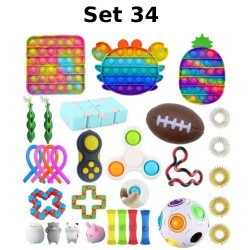 Juego de juguetes antiestr&eacute;s, Fidget Toy, Pop Bubble, Pop it - Juguetes sensoriales de silicona para apretar y concentrarse