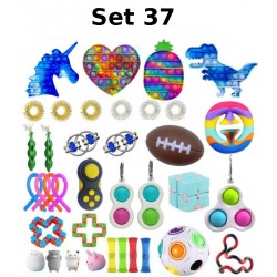 Set de jouets Anti-Stress, Fidget Toy, Pop Bubble, Pop it - Jouets Sensoriels &agrave; Presser en Silicone pour la Concentration