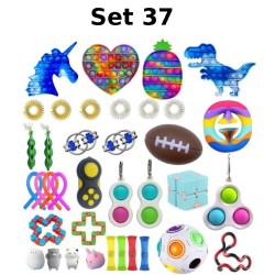 Juego de juguetes antiestr&eacute;s, Fidget Toy, Pop Bubble, Pop it - Juguetes sensoriales de silicona para apretar y concentrarse