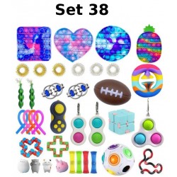 Set de jouets Anti-Stress, Fidget Toy, Pop Bubble, Pop it - Jouets Sensoriels &agrave; Presser en Silicone pour la Concentration