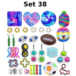 Juego de juguetes antiestr&eacute;s, Fidget Toy, Pop Bubble, Pop it - Juguetes sensoriales de silicona para apretar y concentrarse