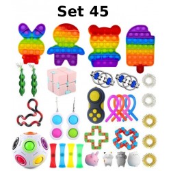 Set de jouets Anti-Stress, Fidget Toy, Pop Bubble, Pop it - Jouets Sensoriels &agrave; Presser en Silicone pour la Concentration