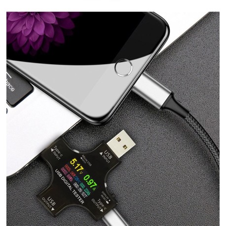 Voltmètre numérique DC 12 en 1 USB, testeur de tension de courant, Type C, ampèremètre