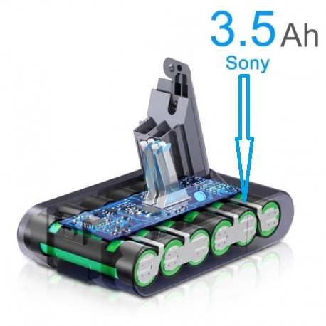 Batterie Dyson V6, 21.6V, 3500 Mah pour aspirateur Dyson