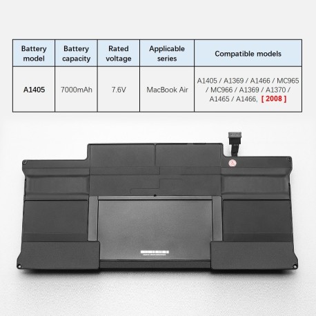Batería « Apple » para MacBook Air de 13", modelos A1405, A1369, A1466, MC965 y MC966. Nueva.
