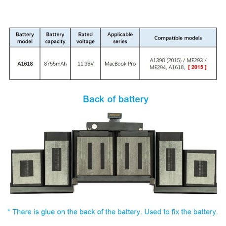 Batterie A1618  Apple Macbook Pro 15 A1398 2015