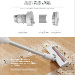 Xiaomi Mijia &ndash; aspirateur lumi&egrave;re, aspiration de 17kpa, filtrage en 3 &eacute;tapes, 45 Minutes d&39autonomie de la batterie, 1.2kg, co