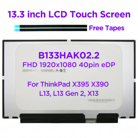Pantalla táctil LCD para Lenovo ThinkPad X395, X390, X13, L13, Gen 2, 20NL, 20NM, 20Q0, 20Q1, 40-pin, 13.3