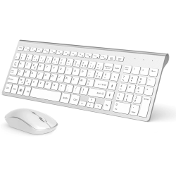 AZERTY – French 2.4 ghz wireless keyboard, ergonomic mouse, Compatible with IMac, Mac, PC, tablet, Windows computer (bla