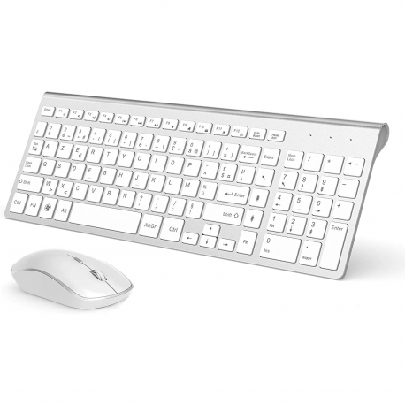 AZERTY – French 2.4 ghz wireless keyboard, ergonomic mouse, Compatible with IMac, Mac, PC, tablet, Windows computer (bla