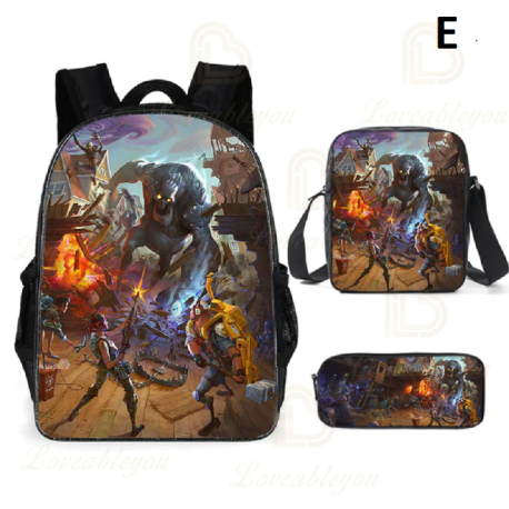 Sac à dos Fortnite pour enfants, 3 pièces, pour écoliers, garçons et filles, cadeaux