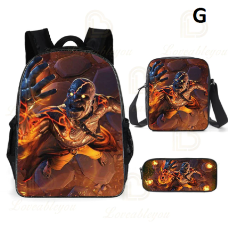 Sac à dos Fortnite pour enfants, 3 pièces, pour écoliers, garçons et filles, cadeaux