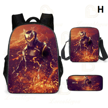 Sac à dos Fortnite pour enfants, 3 pièces, pour écoliers, garçons et filles, cadeaux