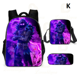 Mochila Fortnite para ni&ntilde;os, 3 piezas, para escolares, ni&ntilde;os y ni&ntilde;as, regalos