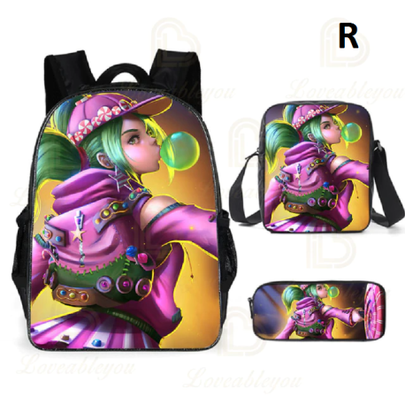 Sac à dos Fortnite pour enfants, 3 pièces, pour écoliers, garçons et filles, cadeaux