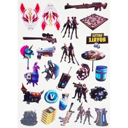 Fortnite &ndash; autocollants de tatouage de jeu pour enfants, &eacute;tiquette de visage de Fortnite, papeterie cor&eacute;enne &eacute;tanche, jouets ani