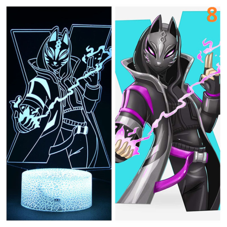 Lampe Led Fortnite multicolore avec télécommande
