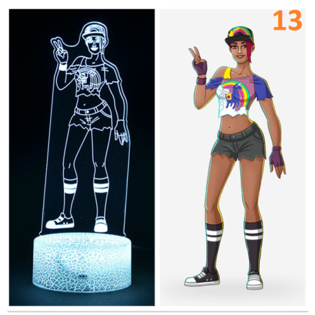 Lampe Led Fortnite multicolore avec télécommande