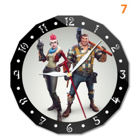 Horloge murale Fortnite 15cm personnage animé