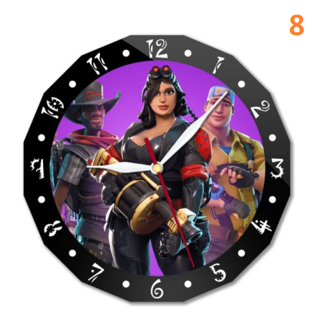 Horloge murale Fortnite 15cm personnage animé