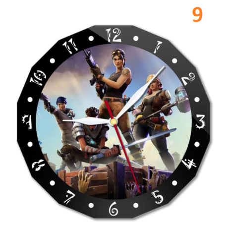 Horloge murale Fortnite 15cm personnage animé