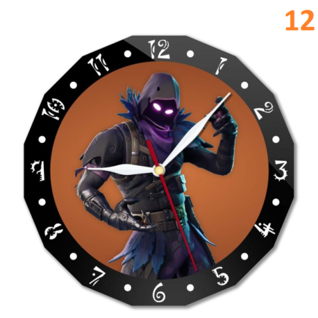 Horloge murale Fortnite 15cm personnage animé