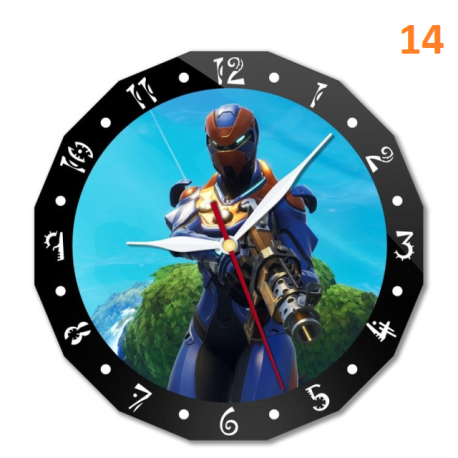 Horloge murale Fortnite 15cm personnage animé