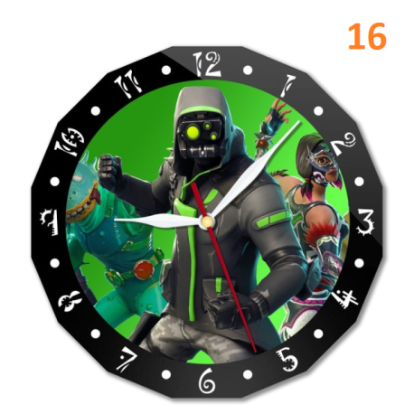 Horloge murale Fortnite 15cm personnage animé