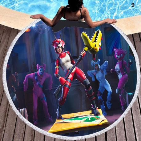 Serviette de plage ronde spécial Fortnite
