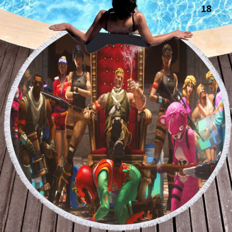 Serviette de plage ronde spécial Fortnite