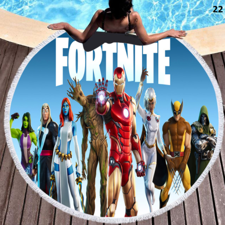 Serviette de plage ronde spécial Fortnite