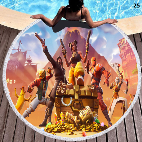 Serviette de plage ronde spécial Fortnite