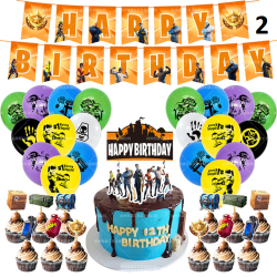 D&eacute;coration de f&ecirc;te fortnication, jeu de tir, banni&egrave;re alpaga, d&eacute;cor de f&ecirc;te d&39anniversaire, manettes, ballons, nombres, jouets