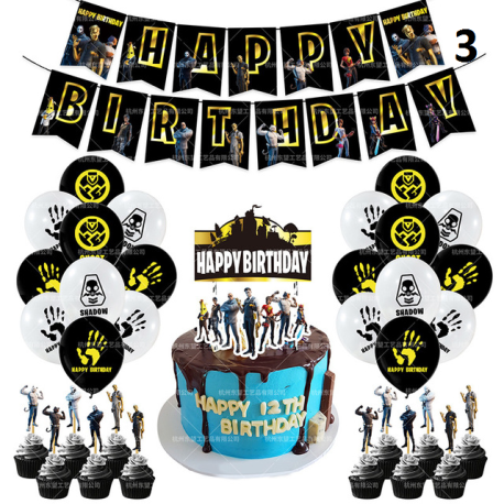 Décoration de fête fortnication, jeu de tir, bannière alpaga, décor de fête d&39anniversaire, manettes, ballons, nombres, jouets