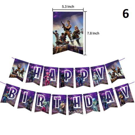 Décoration de fête fortnication, jeu de tir, bannière alpaga, décor de fête d&39anniversaire, manettes, ballons, nombres, jouets