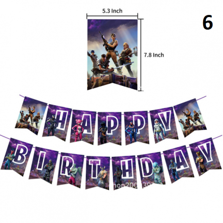 Fortnication party decoration, shooter, alpaca banner, birthday party decor, controllers, balloons, numbers, toys