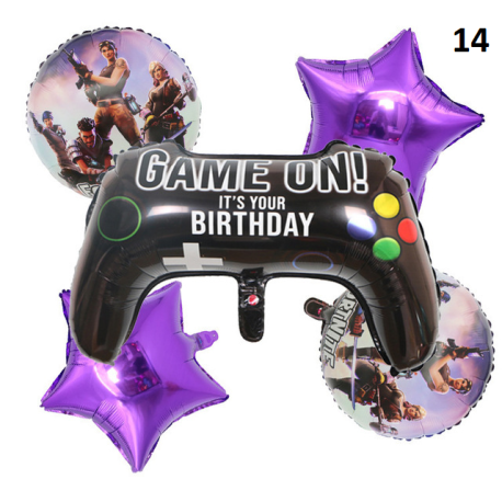 Décoration de fête fortnication, jeu de tir, bannière alpaga, décor de fête d&39anniversaire, manettes, ballons, nombres, jouets