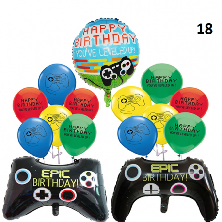 Fortnication party decoration, shooter, alpaca banner, birthday party decor, controllers, balloons, numbers, toys