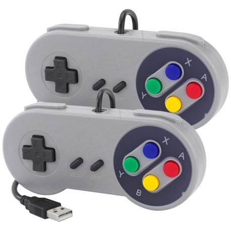 Manette de jeu rétro Type Super Nes, 1 ou 2 pièces, contrôleur filaire USB, pour Linux, PC, Mac, Windows, Raspberry Pi