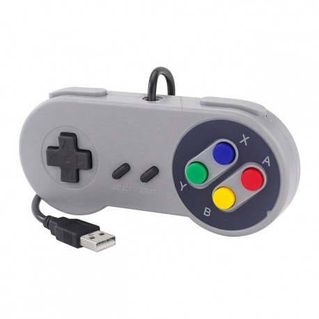 Mando de videojuegos retro tipo Super NES, de 1 o 2 piezas, mando con cable USB, para Linux, PC, Mac, Windows y Raspberry Pi