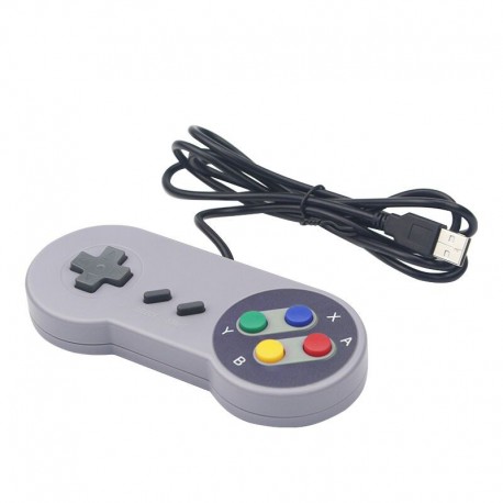 Mando de videojuegos retro tipo Super NES, de 1 o 2 piezas, mando con cable USB, para Linux, PC, Mac, Windows y Raspberry Pi