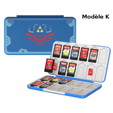 Pochette de rangement 24 cartouches de jeux Nintendo Switch Lite
