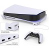Kit de  Support de Base PS5 blanc votre PS5 à l'Horizontale avec prise USB