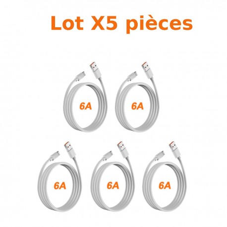USB Type C cable fast charging 6A data transfer for Xiaomi, OnePlus, Huawei, Oppo, Vivo, Samsung ...