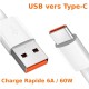 USB Tipo C de carga rápida 6A cable de transferencia de datos para Xiaomi, OnePlus, Huawei, Oppo, Vivo, Samsung ...