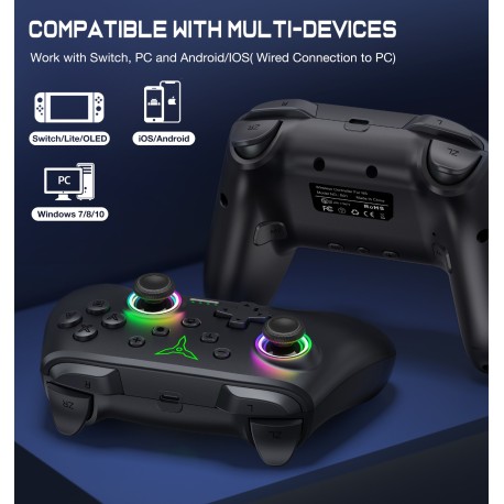 Manette de jeux sans fil, pour Nintendo Switch/PC/Android/IOS/ PC