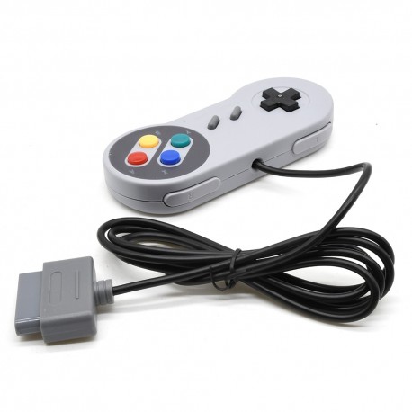 2 Super Nintendo gamepads, 16-bit SNES, with original Super Nintendo/ Super Famicom cable