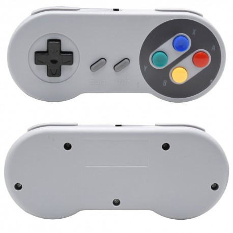 2 Super Nintendo gamepads, 16-bit SNES, with original Super Nintendo/ Super Famicom cable